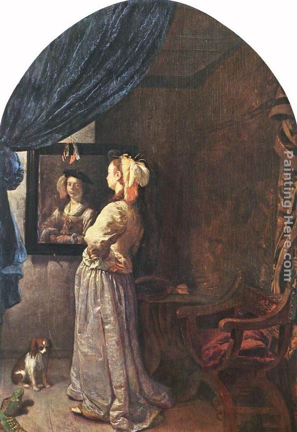 Frans van Mieris Woman before the mirror